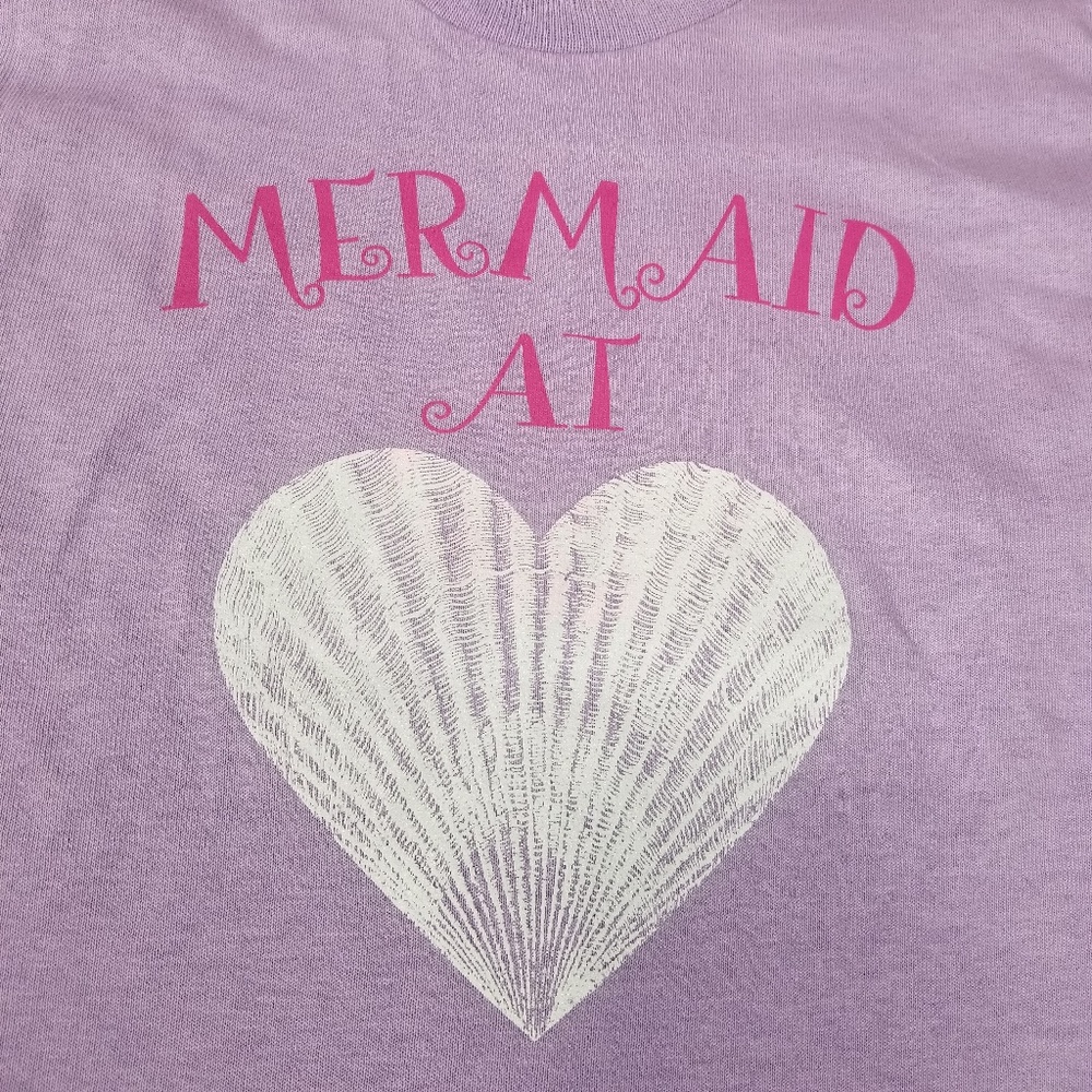 Mermaid at Heart Girl's Purple t shirt youth Small - Picture 3 of 5